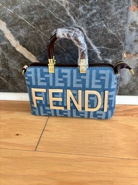 Blue Logo Mini Top-Handle Bag